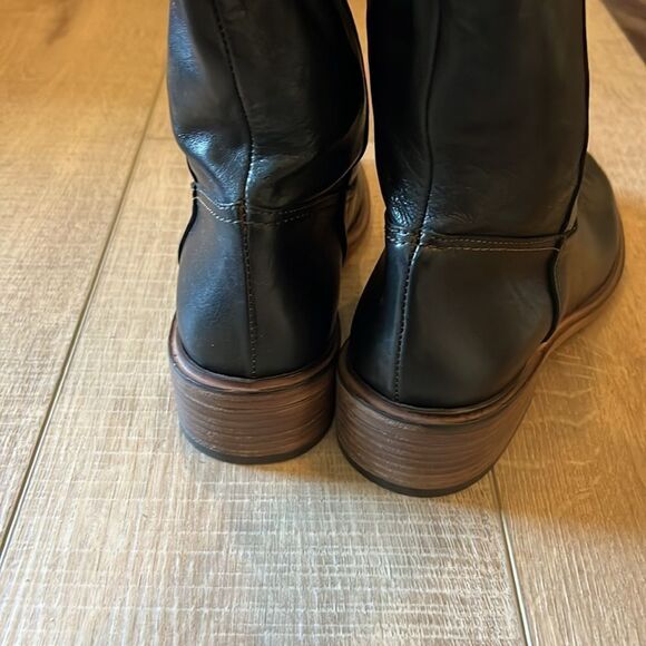 Free People Arya Italian Leather Riding Boots Black EU 36 US 6 - Picture 12 of 15